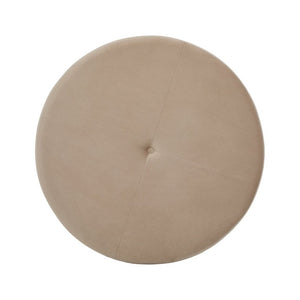 English Elm Arden Velvet Round Ottoman with Walnut Wood Base for Living Room or Bedroom N778P379226C