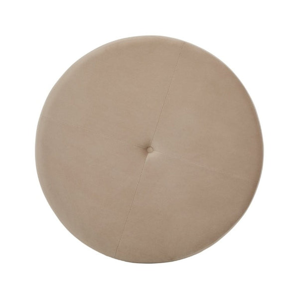 English Elm Arden Velvet Round Ottoman with Walnut Wood Base for Living Room or Bedroom N778P379226C