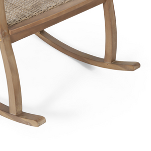 English Elm Antelope Outdoor Rocking Chair Solid Acacia Handwoven Rattan Porch Patio Relaxation N778P384678L
