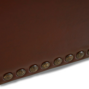 English Elm Ottoman Storage Bench with Tufted Waffle Lid Nailhead Trim and Soft Close Hinge N778P388327C