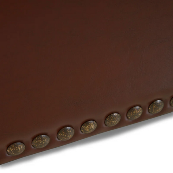 English Elm Ottoman Storage Bench with Tufted Waffle Lid Nailhead Trim and Soft Close Hinge N778P388327C