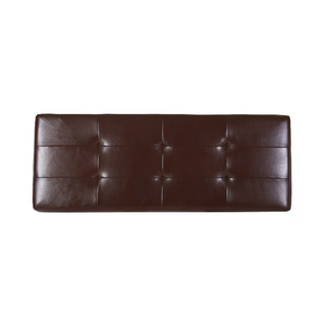 English Elm Ottoman Storage Bench with Tufted Waffle Lid Nailhead Trim and Soft Close Hinge N778P388327C