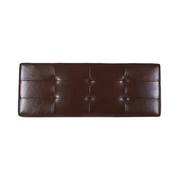 English Elm Ottoman Storage Bench with Tufted Waffle Lid Nailhead Trim and Soft Close Hinge N778P388327C