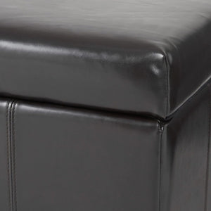 English Elm Becker Upholstered Storage Ottoman with Tapered Birch Legs for Contemporary Living N778P389445E