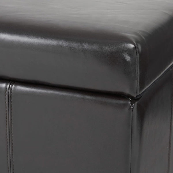English Elm Becker Upholstered Storage Ottoman with Tapered Birch Legs for Contemporary Living N778P389445E
