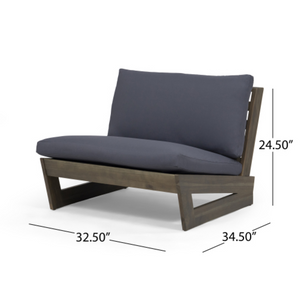 English Elm Sherwood Outdoor Acacia Hardwood Lounge Chair Slatted Patio Seating for Deck or Sunroom Club Chair Dark Grey N778P504889G
