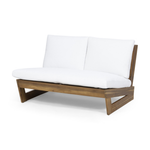 English Elm Sherwood Outdoor Acacia Hardwood Lounge Chair Slatted Patio Seating for Deck or Sunroom Loveseat Teak N778P504890W