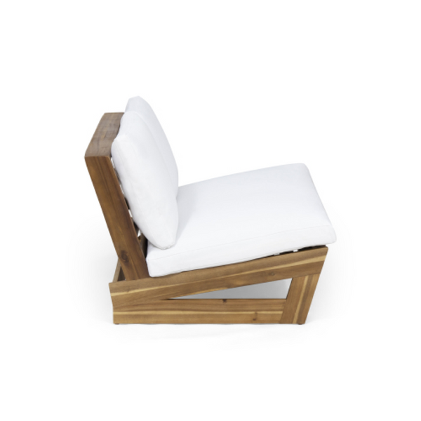 English Elm Sherwood Outdoor Acacia Hardwood Lounge Chair Slatted Patio Seating for Deck or Sunroom Loveseat Teak N778P504890W