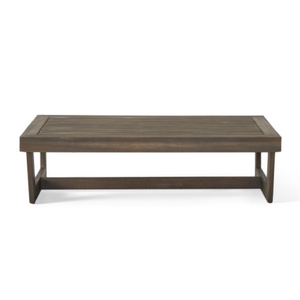 English Elm Sherwood Solid Acacia Outdoor Coffee Table Slatted Sled Base Patio Centerpiece N778P504891G
