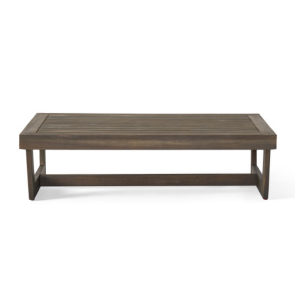 English Elm Sherwood Solid Acacia Outdoor Coffee Table Slatted Sled Base Patio Centerpiece N778P504891G