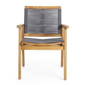 English Elm 5-piece Outdoor Acacia Wood Patio Dining Set with Rope Arm Chairs for Small Spaces N779P210771L_70486.00-2