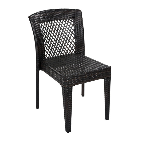 English Elm 5-piece Outdoor Dining Set Solid Acacia Wood Table with Pe Rattan Iron Chairs N779P210771L_N779P433231B-2