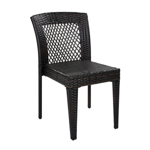 English Elm 5-piece Outdoor Dining Set Solid Acacia Wood Table with Pe Rattan Iron Chairs N779P210771L_N779P433231B-2