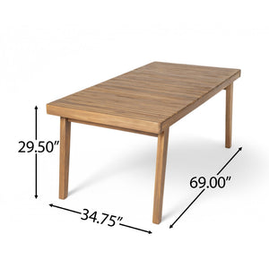 English Elm 7-piece Outdoor Dining Set Solid Acacia Wood Table Six Rope Woven Patio Chairs N779P234500B_N779P279983B-3