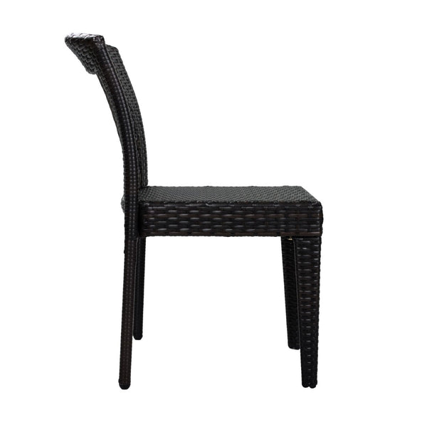 English Elm 7-piece Outdoor Acacia Hardwood Dining Set with Six Iron Pe Rattan Woven Chairs N779P234500B_N779P433231B-3