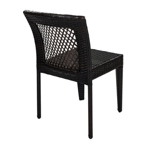 English Elm 7-piece Outdoor Acacia Hardwood Dining Set with Six Iron Pe Rattan Woven Chairs N779P234500B_N779P433231B-3