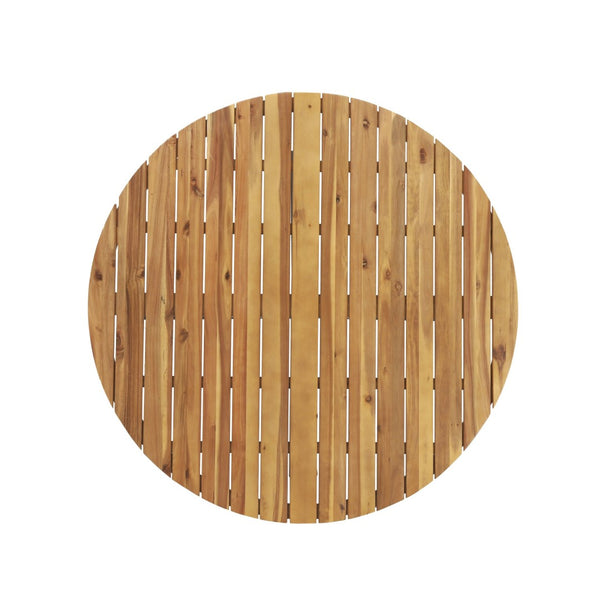 English Elm 5-piece Outdoor Dining Set Acacia Wood Round Table with Rope Wrapped Patio Chairs N779P251402T_N779P279983B-2