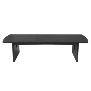 English Elm Black Matte Acacia Dining Bench with V-Cutout Legs for Modern Entryway or Kitchen N779P339702B