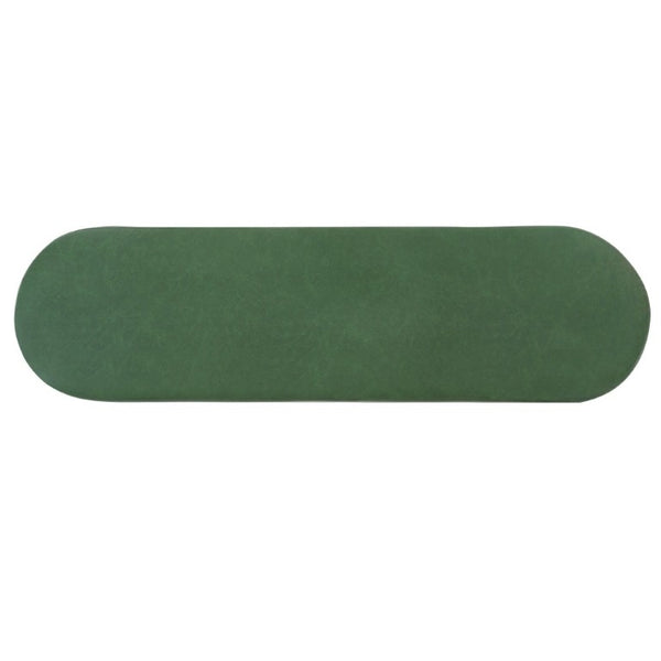 English Elm Green Two-Tone PU Upholstered Dining Bench with Rubberwood Frame Mid-Century Modern N779P367311G