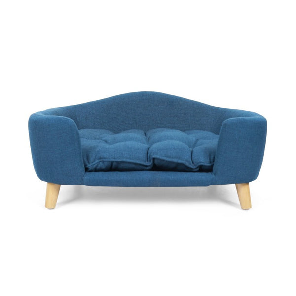 English Elm Elevated Pet Couch with Rubberwood Legs Corduroy Cushion and Foam Support for Small Dogs N779P395017N
