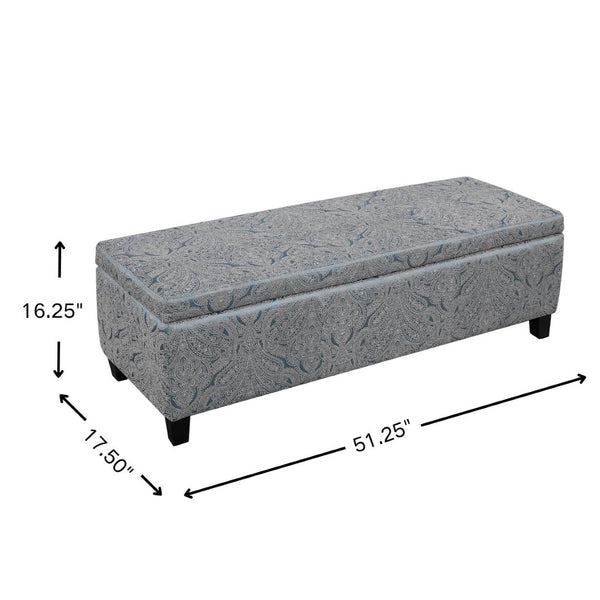 English Elm Indoor Tufted Jacquard Upholstered Storage Bench with Lift Top for Bedroom Entryway N779P396200H