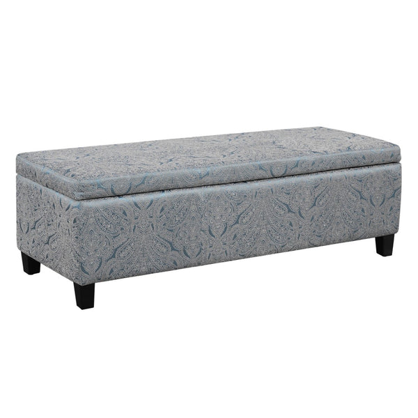English Elm Indoor Tufted Jacquard Upholstered Storage Bench with Lift Top for Bedroom Entryway N779P396200H