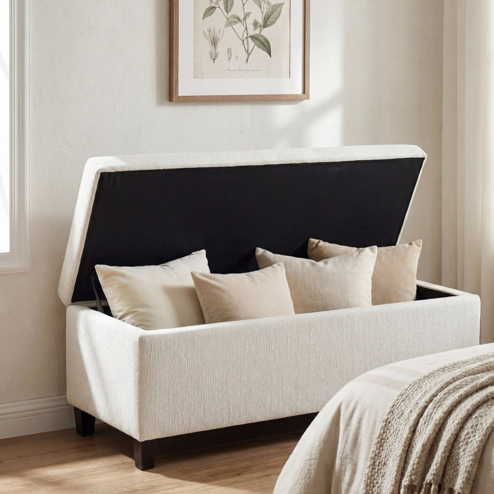 English Elm Indoor Boucle Upholstered Storage Bench with Lift Top Hidden Compartment Entryway Seat N779P396207W