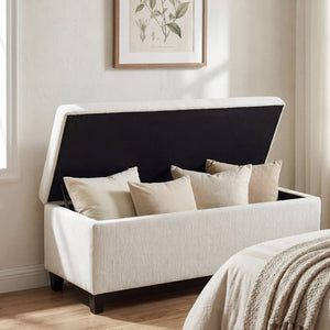 English Elm Indoor Boucle Upholstered Storage Bench with Lift Top Hidden Compartment Entryway Seat N779P396207W