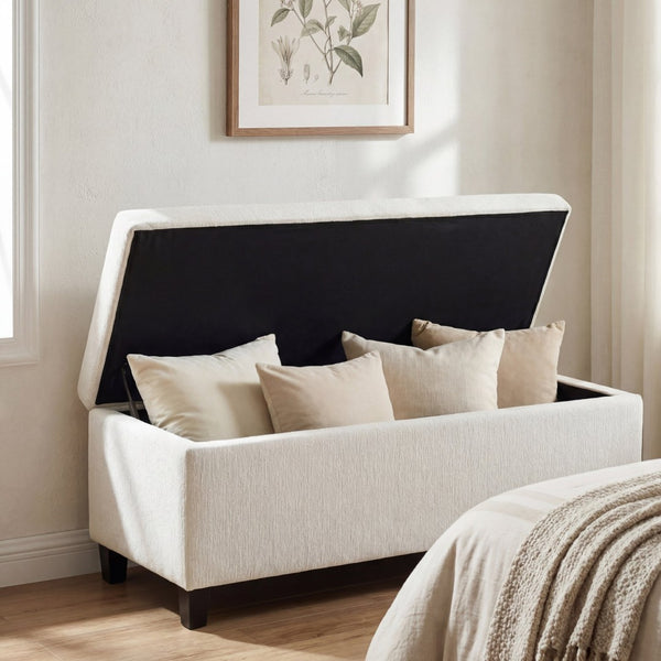 English Elm Indoor Boucle Upholstered Storage Bench with Lift Top Hidden Compartment Entryway Seat N779P396207W