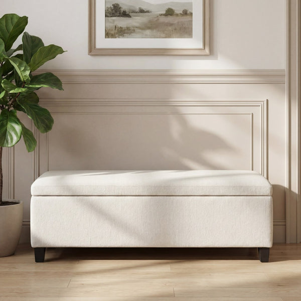 English Elm Indoor Boucle Upholstered Storage Bench with Lift Top Hidden Compartment Entryway Seat N779P396207W
