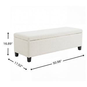 English Elm Indoor Boucle Upholstered Storage Bench with Lift Top Hidden Compartment Entryway Seat N779P396207W