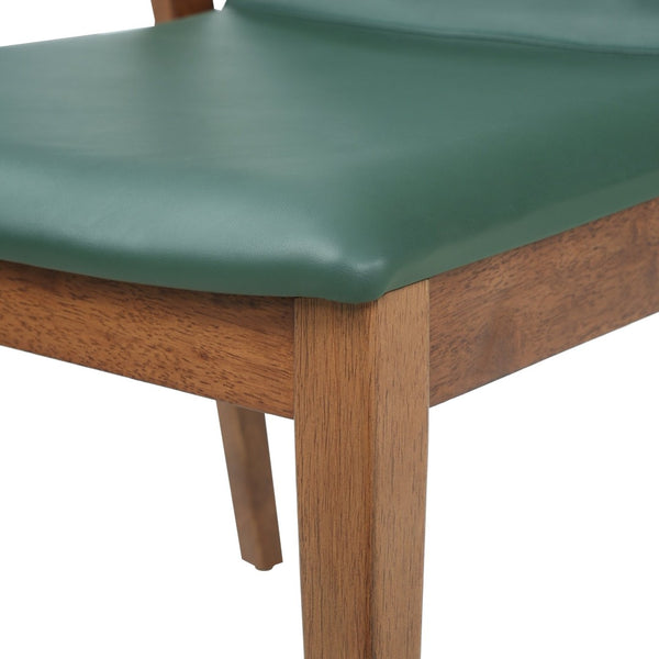 English Elm Mid-century Modern Armchair Set Rubberwood Frame Upholstered Dining Seating for Kitchen Green N779P400898F
