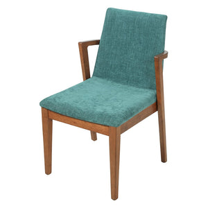 English Elm Mid-century Modern Armchairs Set of 2 with Rubberwood Legs and Upholstered Fabric Seats N779P400898G