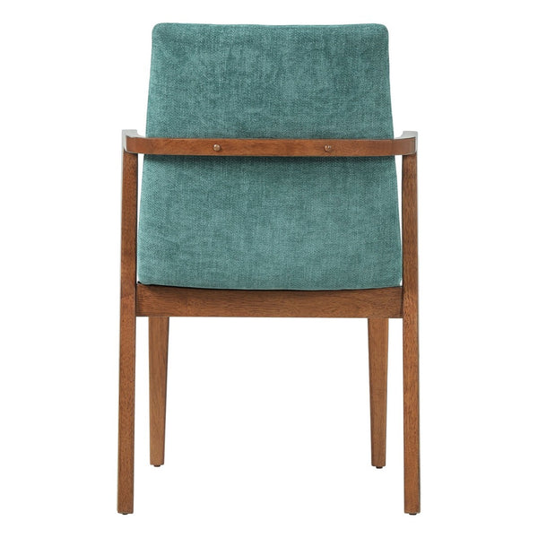English Elm Mid-century Modern Armchairs Set of 2 with Rubberwood Legs and Upholstered Fabric Seats N779P400898G