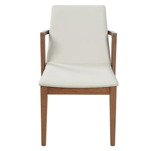 English Elm Mid-century Modern Armchair Set Rubberwood Frame Upholstered Dining Seating for Kitchen Beige N779P400898P