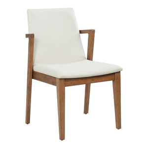 English Elm Mid-century Modern Armchair Set Rubberwood Frame Upholstered Dining Seating for Kitchen Beige N779P400898P