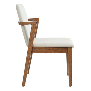 English Elm Mid-century Modern Armchair Set Rubberwood Frame Upholstered Dining Seating for Kitchen Beige N779P400898P