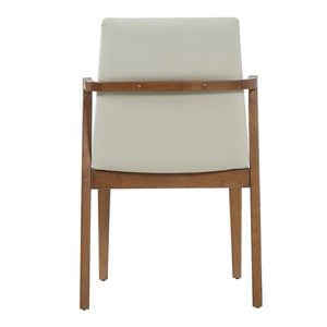English Elm Mid-century Modern Armchair Set Rubberwood Frame Upholstered Dining Seating for Kitchen Beige N779P400898P