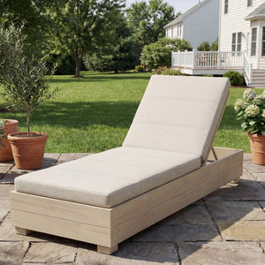 English Elm Outdoor Chaise Lounge Cushion Thick Foam Zippered Cover Uv Resistant Patio Pad Beige N779P411816B