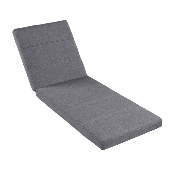 English Elm Outdoor Chaise Lounge Cushion Thick Foam Zippered Cover Uv Resistant Patio Pad Grey N779P411816G