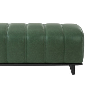 English Elm Indoor Channel Tufted Green PU Leather Bench with Sturdy Wood Frame for Dining Spaces N779P428986G
