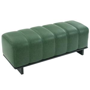 English Elm Indoor Channel Tufted Green PU Leather Bench with Sturdy Wood Frame for Dining Spaces N779P428986G