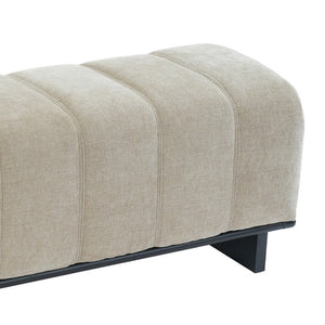 English Elm Indoor Channel Tufted Chenille Dining Bench with Rubberwood Frame for Entryway or Bedroom N779P428986O