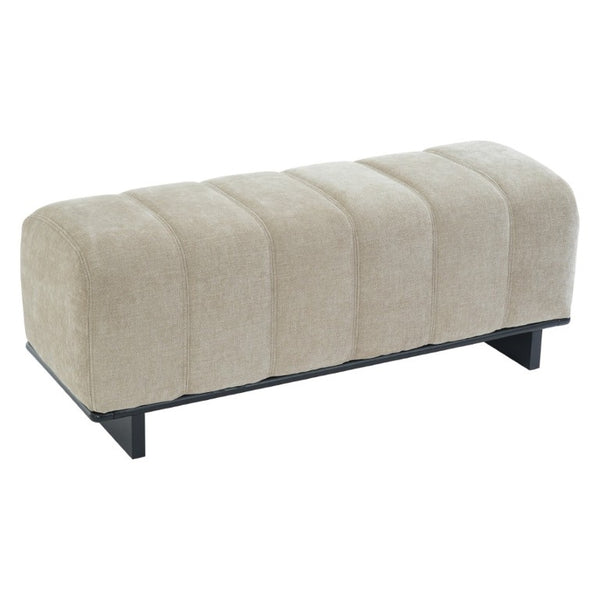 English Elm Indoor Channel Tufted Chenille Dining Bench with Rubberwood Frame for Entryway or Bedroom N779P428986O