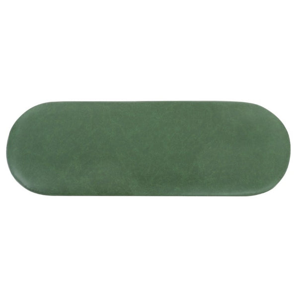 English Elm Green Two-Tone PU Upholstered Dining Bench Mid-Century Rubberwood Frame Seat N779P428987G
