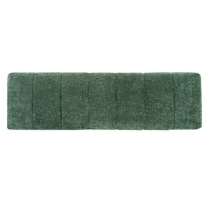 English Elm Green Boucle Channel Tufted Dining Bench with Rubberwood Legs for Modern Interiors N779P428990G