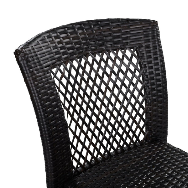 English Elm Outdoor Stackable Wicker Style Dining Chairs Set of 4 with UV Resistant PE Rattan Frame N779P433231B-2