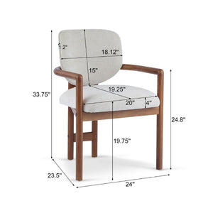 English Elm 5-Piece Rubberwood Dining Set with Rattan Accents for Farmhouse or Coastal Rooms Beige/Brown/Coffee/Walnut N779P436250W_N779P233060B-2