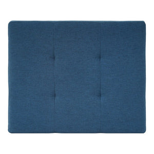 English Elm Navy Button Tufted Fabric Ottoman Footrest with Rubberwood Legs for Living Room N779P445624N