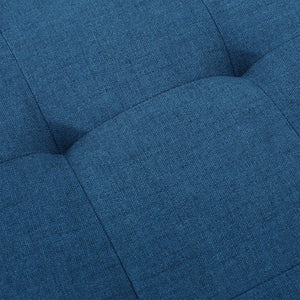 English Elm Navy Button Tufted Storage Bench Upholstered Footrest with Rubberwood Legs for Bedroom N779P458170N